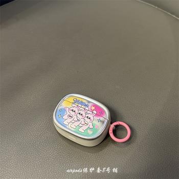 ins韓國電鍍涂鴉小兔子適用蘋果無線藍牙airpods pro2代耳機保護套1代3代殼
