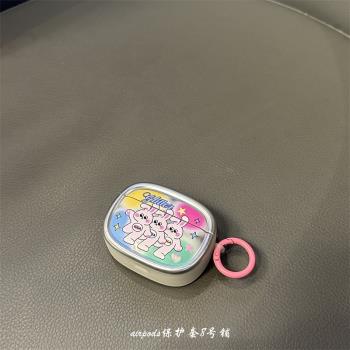 ins韓國電鍍塗鴉小兔子適用蘋果無線藍芽airpods pro2代耳機保護套1代3代殼