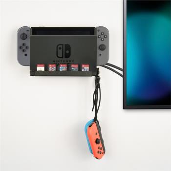 任天堂switch墻壁支架+手柄支架兼容老款/續航版/OLED游戲卡收納