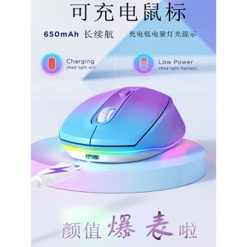 藍芽無線滑鼠可充電2.4G LED背光遊戲滑鼠2400DPI電腦滑鼠pc平板