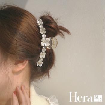 【Hera 赫拉】仙氣白色花朵水鑽鯊魚夾 H112051001