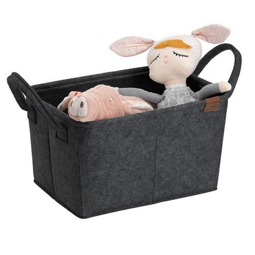《KELA》Fay提把毛氈收納籃(炭黑)