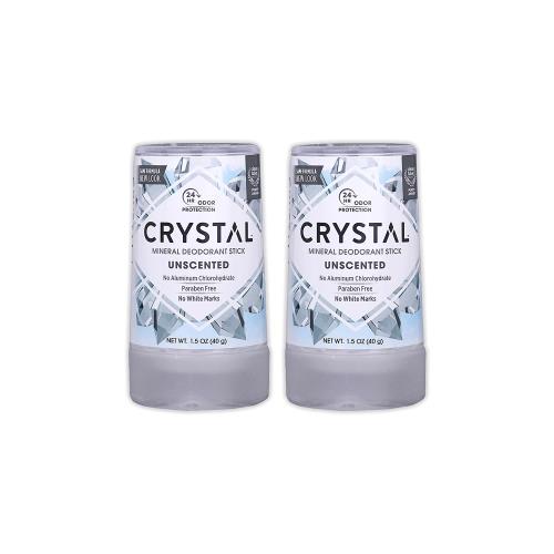 (2條超值組)美國CRYSTAL-長效淨味約24小時礦物鹽身體固體除臭棒40g/條-無香(晶燦綺肌長效體香石,運動汗味腋下消臭石)