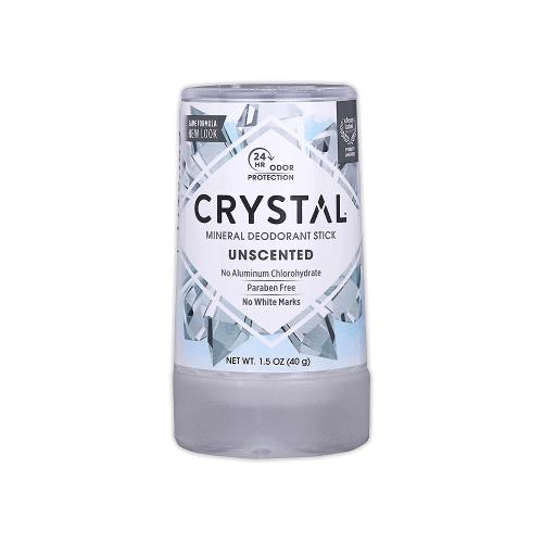 美國CRYSTAL-長效淨味約24小時礦物鹽身體固體除臭棒40g/條-無香(晶燦綺肌長效體香石,運動汗味腋下消臭石,出國旅行體香膏)