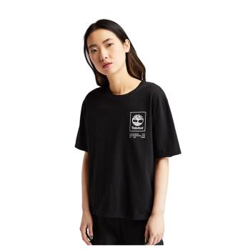 任-Timberland 女款黑色LOGO短袖T恤 A23FA001