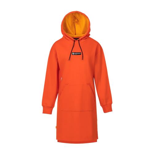 任-Timberland 女款亮橘色寬鬆連帽長袖連衣裙A25V3845