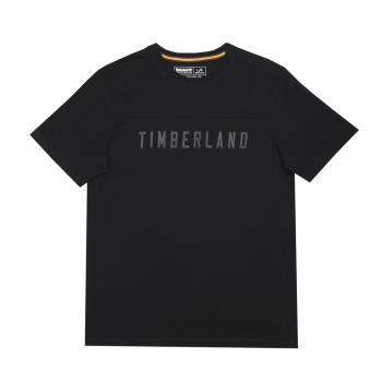 任-Timberland 男款黑色品牌LOGO短袖T恤A4342001
