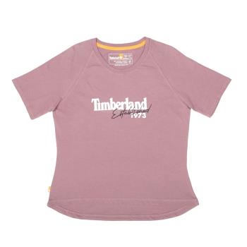 任-Timberland 女款葡萄奶昔紫1973 LOGO短袖T恤A42E2CL4