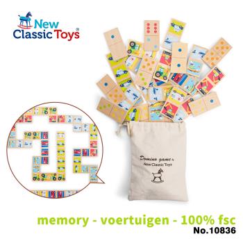 【荷蘭New Classic Toys】幼兒木製記憶積木-交通工具大集合-10836