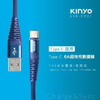 KINYO TpyeC 6A超快充線 10入組 USB-C901