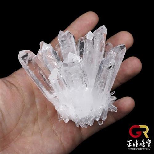 正佳珠寶】白水晶純淨能量水晶簇消磁淨化白水晶｜原木崖柏木座|擺件/裸