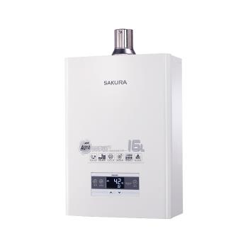 (含標準安裝)櫻花【DH1670F】16公升數位恆溫強制排氣熱水器(含全臺安裝)