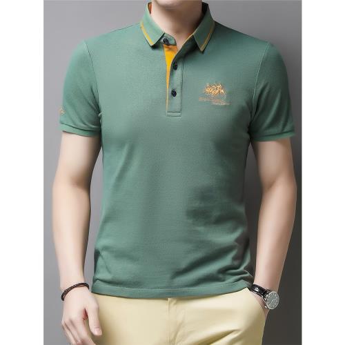 香港品牌保羅polo衫中年男士短袖t恤純棉翻領寬松加大碼半袖上衣
