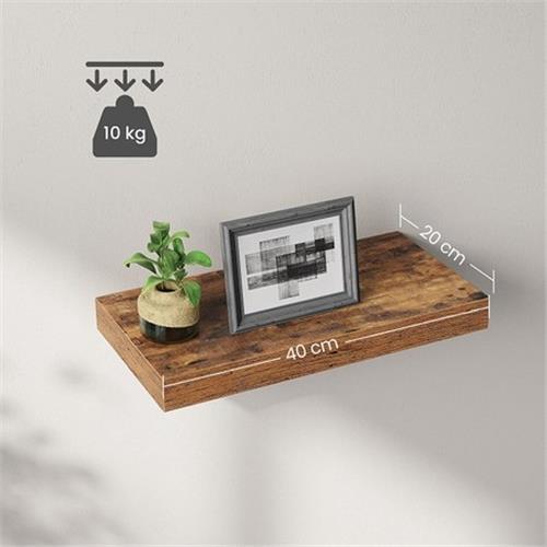 [hoi!]VASAGLE 工業風置物架/展示壁架40cm-鐵銹棕 LWS24BX