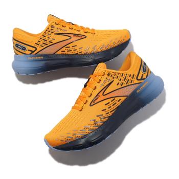 Brooks 慢跑鞋 Glycerin 20 男鞋 橘 藍 甘油系列 20代 氮氣中底 運動鞋 緩衝 1103821D859