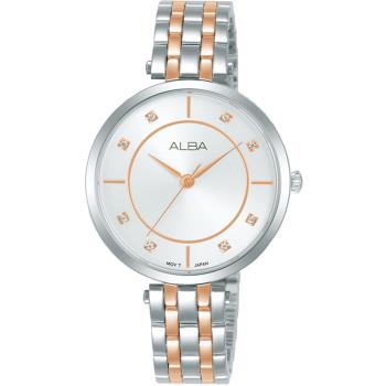 ALBA 雅柏 簡約大三針晶鑽女錶(Y121-X160KS/ARX078X1)