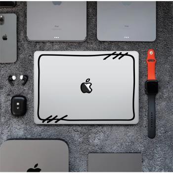 適用于蘋果macbookpro13寸14保護套殼Air半透明霧面手繪線條個性