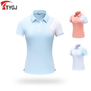 高爾夫球女士短袖T恤上衣 golf運動女裝球服翻領polo衫夏季服裝