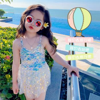 兒童泳衣夏季洋氣美人魚泳裝女童韓版網紅沙灘溫泉公主游泳衣裙子