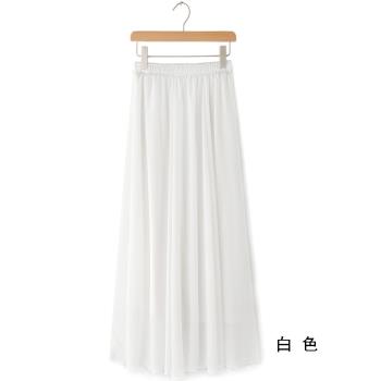 A型白色古典加長寬腿褲舞蹈裙