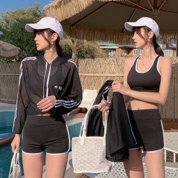 時尚新款分體泳衣三件套遮肚顯瘦韓版學生時尚運動泡溫泉游泳衣女