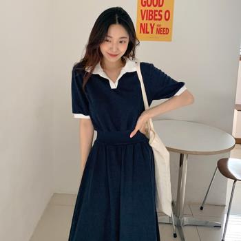 chic韓國夏季新款襯衫式連衣裙