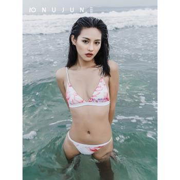 Nu-June比基尼性感泳衣女三點式小胸聚攏分體顯瘦bikini泳裝溫泉