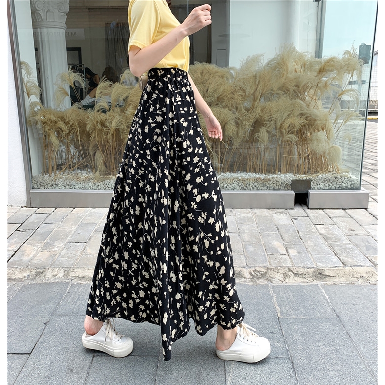 CLANE】 dot flower circular skirt-