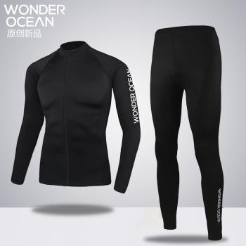 潛水服男上衣分體防曬速幹水母衣沙灘沖浪浮潛泳衣摩託艇服裝長袖