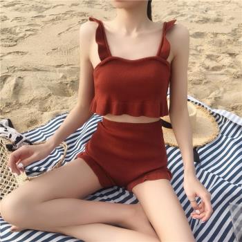 泳衣女款分體保守遮肚顯瘦2024年新款爆款純欲風遮肉泡溫泉高階感