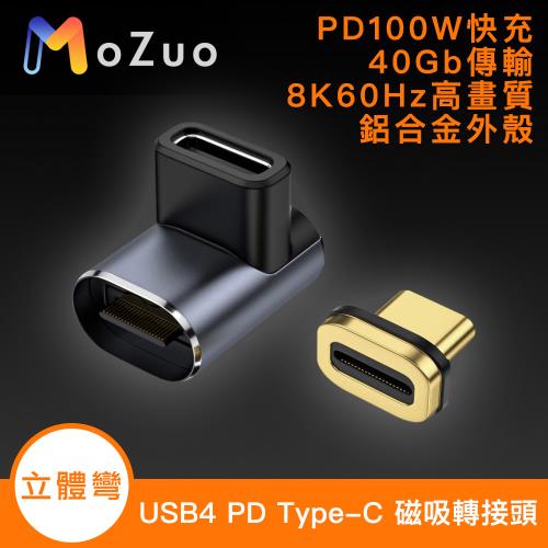 【魔宙】USB4 PD100W 40Gb Type-C 8K 60Hz 磁吸轉接頭-立體彎頭