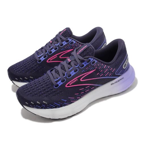 Brooks 慢跑鞋 Glycerin 20 D 寬楦 女鞋 藍 紫 氮氣中底 甘油系列 20代 緩衝 運動鞋 1203691D460