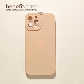 Benefit簡約ins純色高級卡其色14promax適用蘋果13promax手機殼iphone12mini全包防摔11新xs液態xr硅膠8plus7