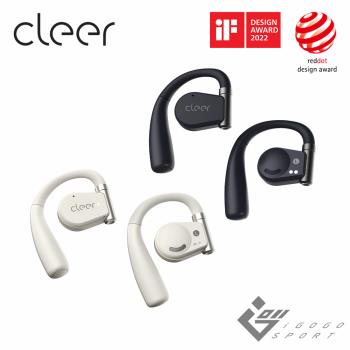 Cleer ARC II 開放式真無線耳機，具備雙麥克風雙耳通話功能，IPX5防水等級，盒內建UV紫外線燈，支援aptX Lossless、aptX Adaptive、AAC、SBC音源編碼，響應範圍達20,000Hz，單耳重量僅14g，體感控制設計，適合日常運動與通話使用。
