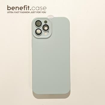 Benefit高級ins防塵瞳眼純色遠峰藍適用蘋果13手機殼帶鏡頭膜iphone14promax新款簡約12保護套11軟殼硅膠男女