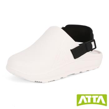 【ATTA】 激厚減震★動感極彈包頭室外拖鞋-白色