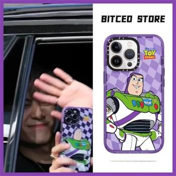 王嘉爾同款toy玩具總動員巴斯光年紫色透明軟胡迪蘋果13/14promax手機殼適用iPhone8plus新casetif保護套卡通