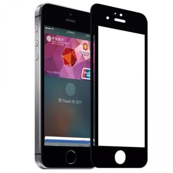適用蘋果iPhone5s/5c手機鋼化膜SE全屏覆蓋防爆保護彩膜黑白色5S