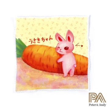 【Peter & Andy】插畫小方巾-蘿蔔與兔醬