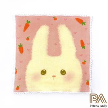 【Peter & Andy】插畫小方巾-大頭兔兔