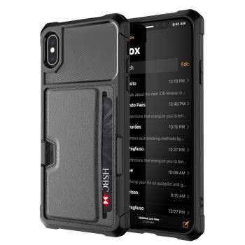 適用蘋果XSMax手機殼可插卡裝卡放卡零錢帶卡槽車載磁吸iPhoneXR保護套全包軟商務SE2/7/8plus/11/12/1314/15