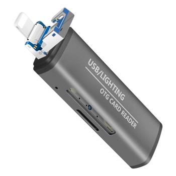多合一讀卡器萬能適用typec安卓lightning蘋果iPhone手機iPad電腦兩用U盤SD內存卡TF多功能OTG相機USB3.0高速