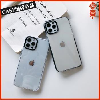 CASE鏡頭logo適用iPhone14Pro蘋果13Promax手機殼12防摔11透明xs潮牌XR簡約X個性mini