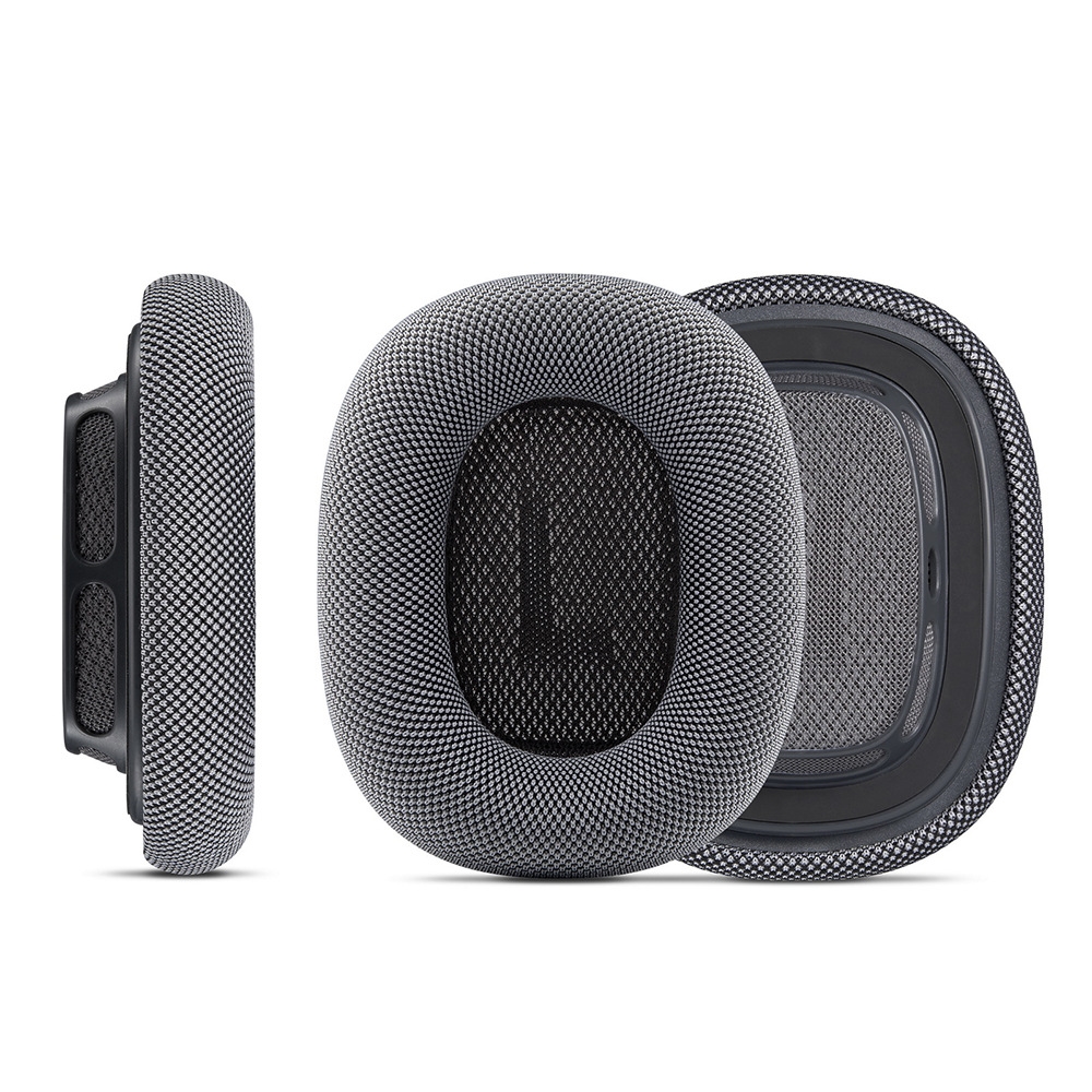 airpodsmax耳罩適用于蘋果耳機max耳罩織布耳罩記憶海綿1:1透氣網布銀色
