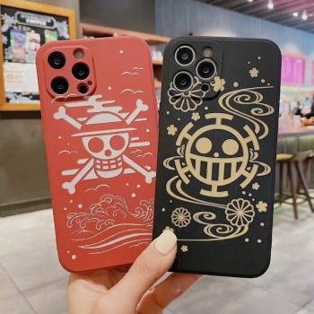 適用iPhone14pro海賊王手機殼蘋果13promax液態矽膠保護套12軟殼x