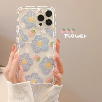 flower transparent case iPhone 14 13 Pro Max花開適用蘋果12殼
