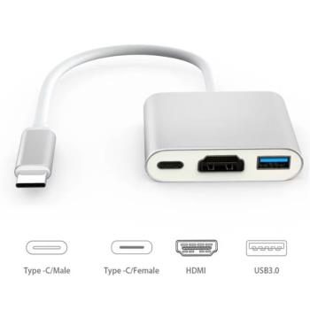 Type c to HDMI轉換器USB擴展HUB適用蘋果電腦配件macbook轉接頭