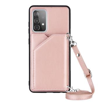 適用於三星Galaxy A52手機殼A52S全包A72 5g插卡保護套斜挎長掛繩
