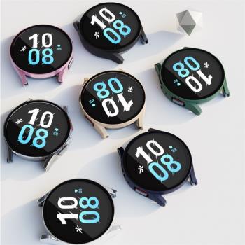 適用三星Galaxy Watch5智慧手錶保護套pc電鍍磨砂全包表殼40/44mm運動鋼化膜一體配件鏤空半包硬殼貼膜watch4