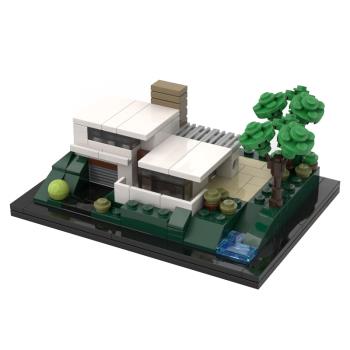 建築系列包豪斯大廈現代樂高玩具
